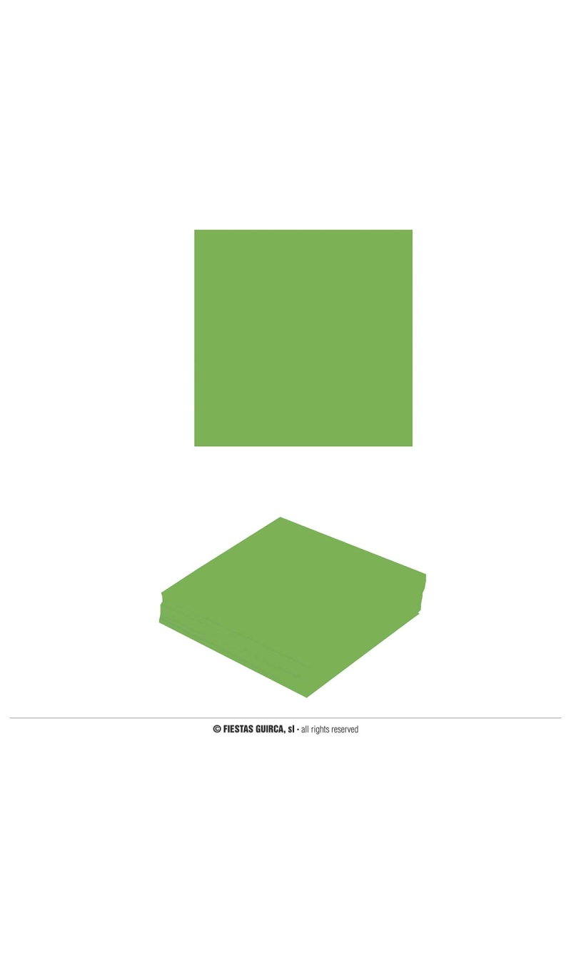Neon Green Napkins 33x33cm - 12pk