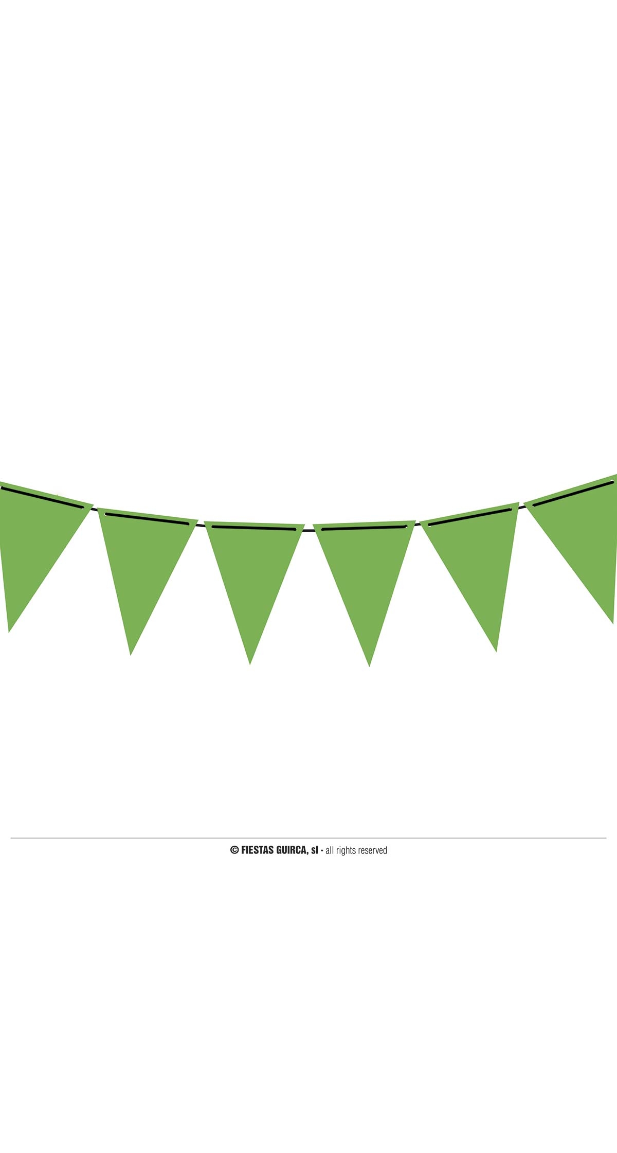 Neon Green Pennant Paper Banner (19x27cm)  - 300cm
