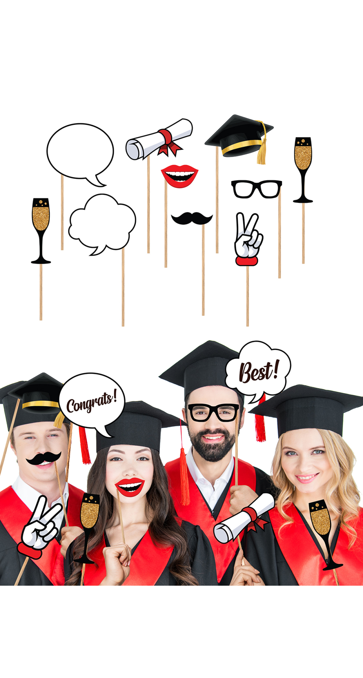 Graduation Photo Props - 10pcs