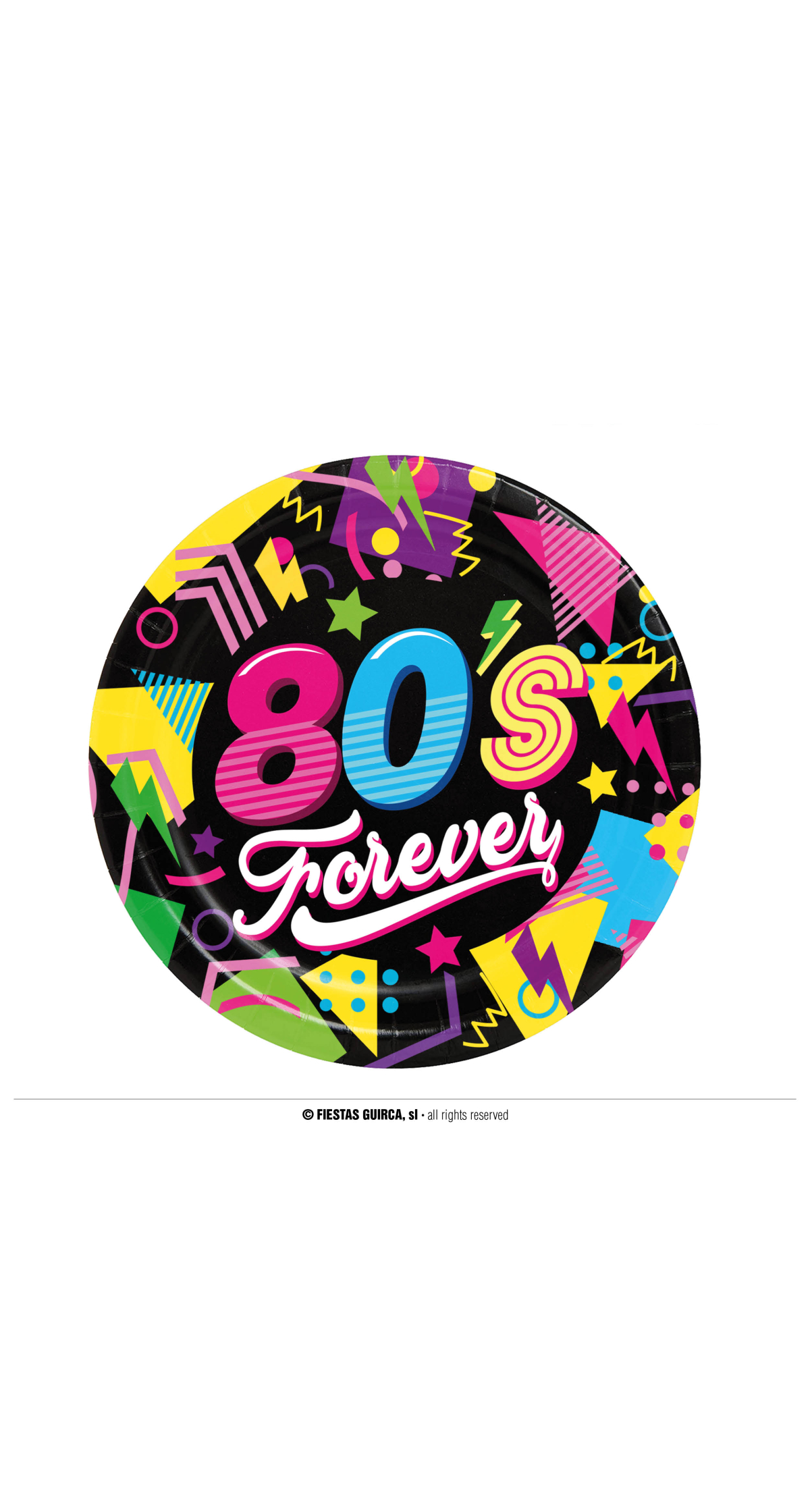 80s Party Plates 23cm - 6pk