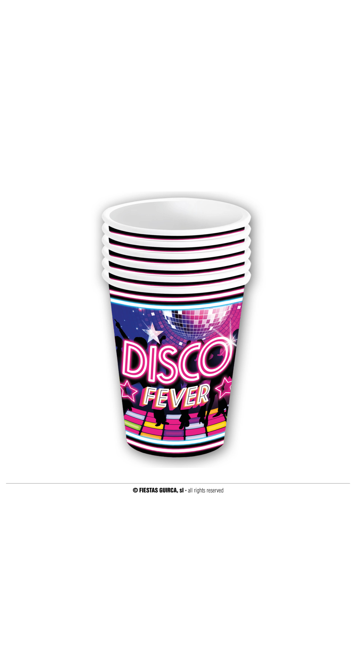 Disco Fever Cups 240ml - 6pk