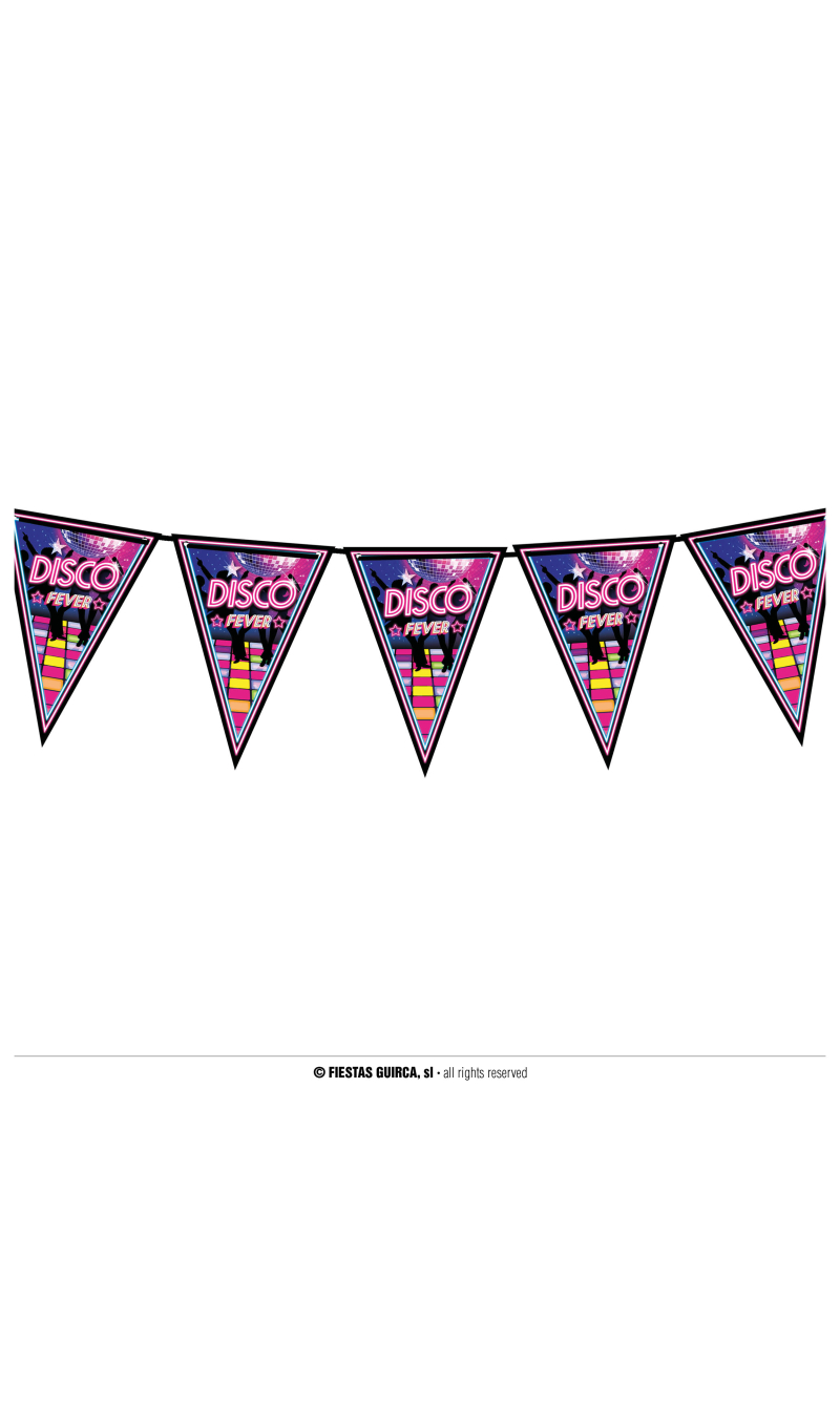 Disco Fever Pennant (20x30cm) Paper Banner - 300cm