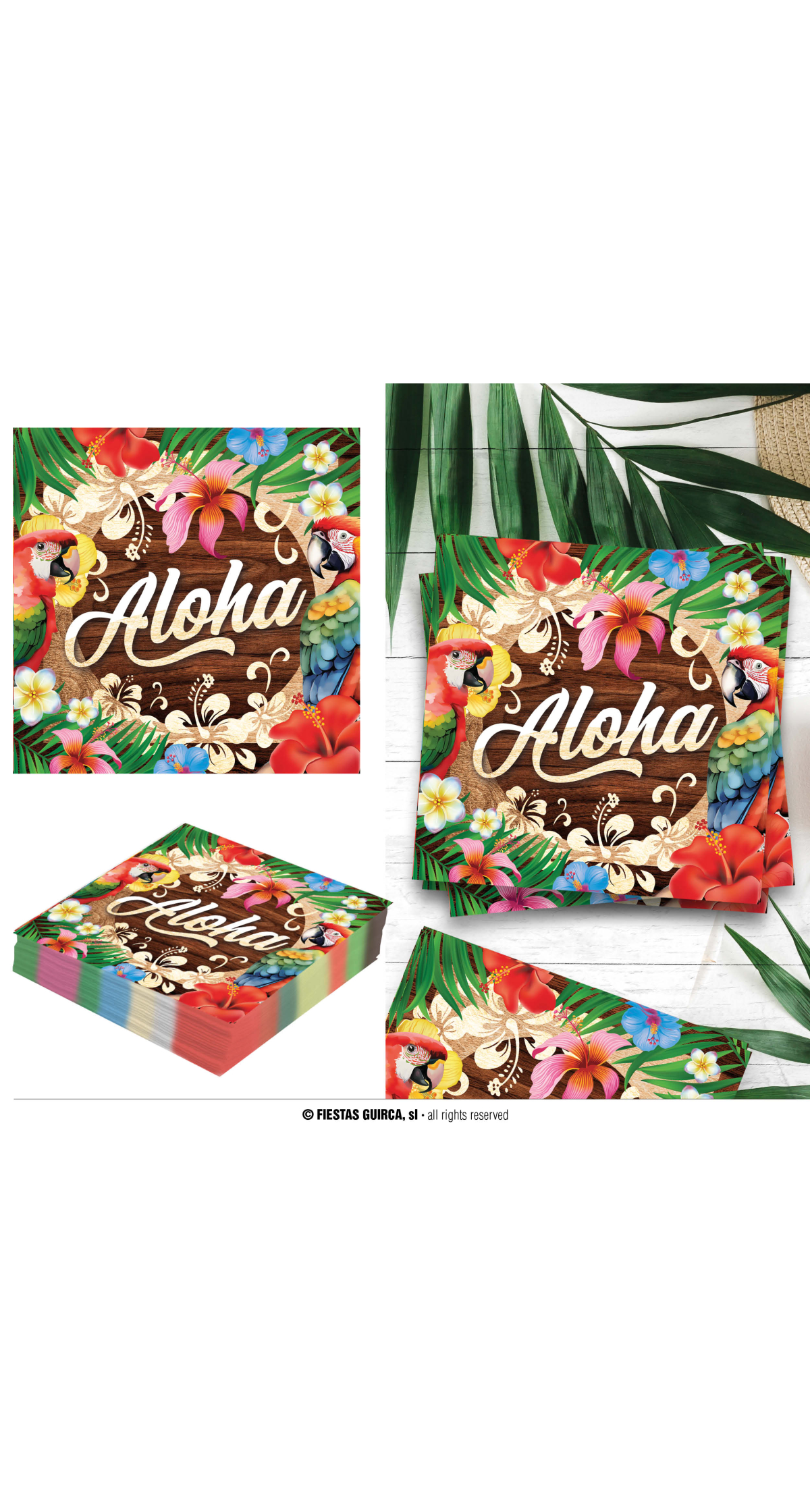 Hawaiian Aloha Summer Napkins 16x16cm - 20pk