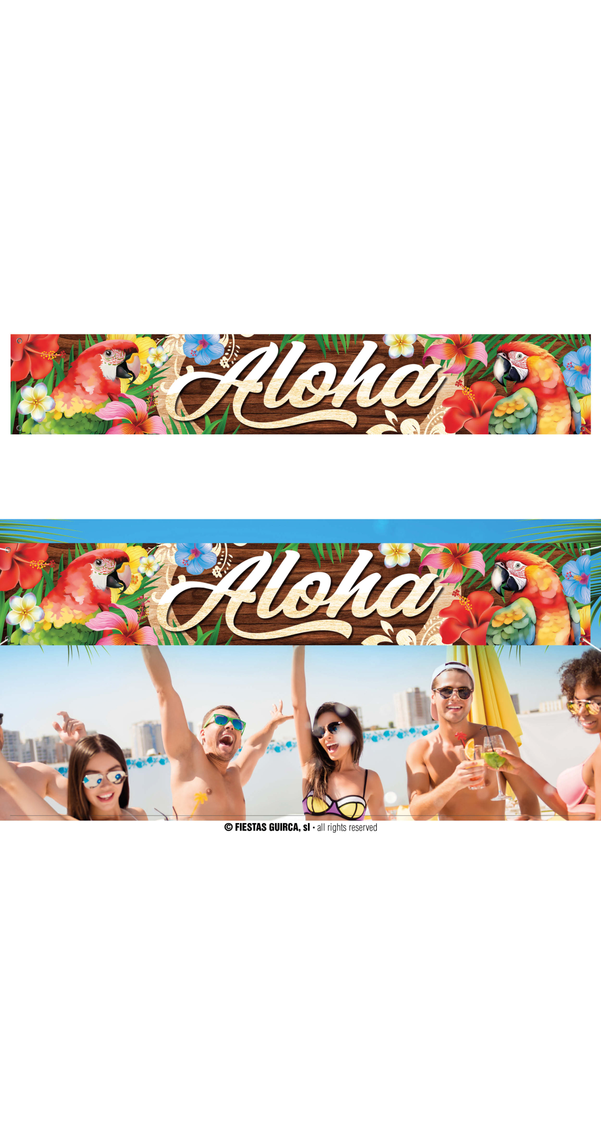 Hawaiian Aloha Summer Fabric Banner - 150cm