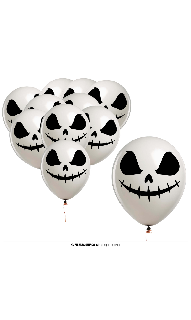 Halloween Skeleton Ghost Balloons 30cm - 10pk
