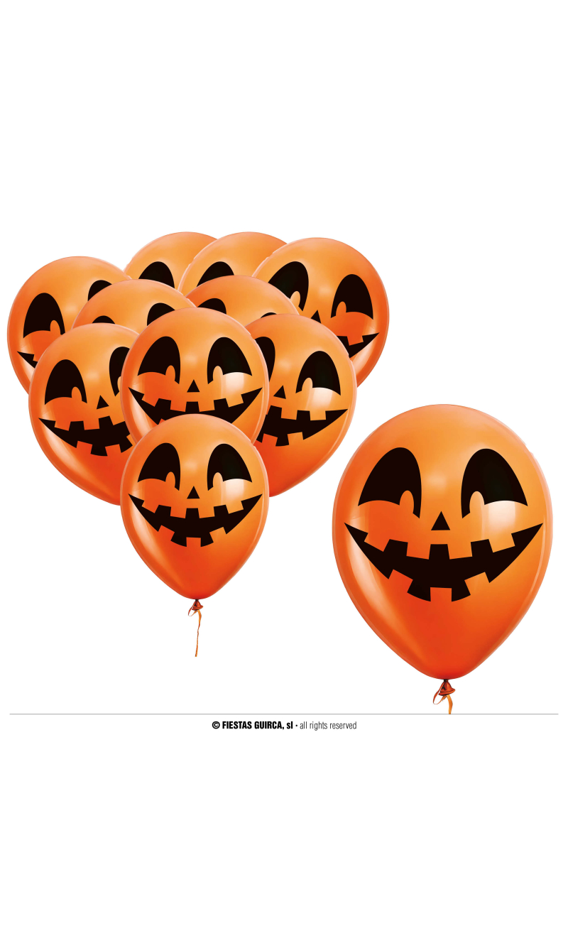 Halloween Orange Pumpkin Latex Balloons 30cm - 10pk