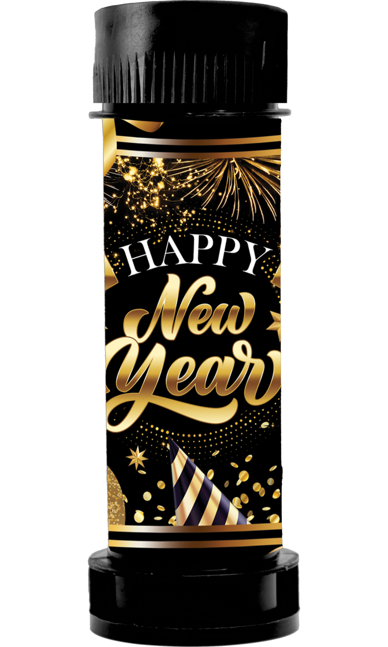 Happy New Year Soap Bubble Tub 14cm - 1pc