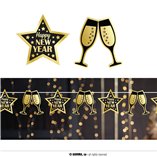 Happy New Year Garland 300cm 16x16cm