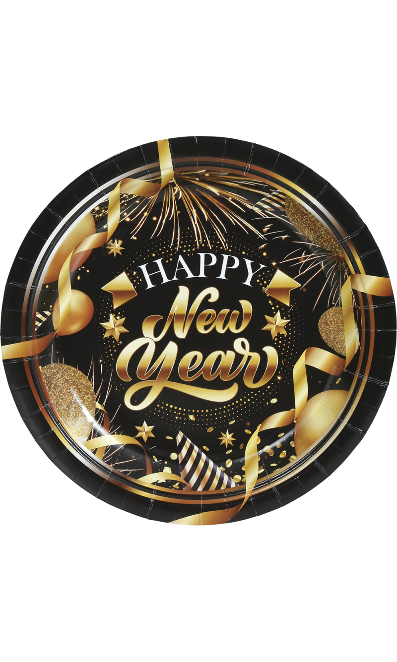 Happy New Year Plates 23cm - 6pcs