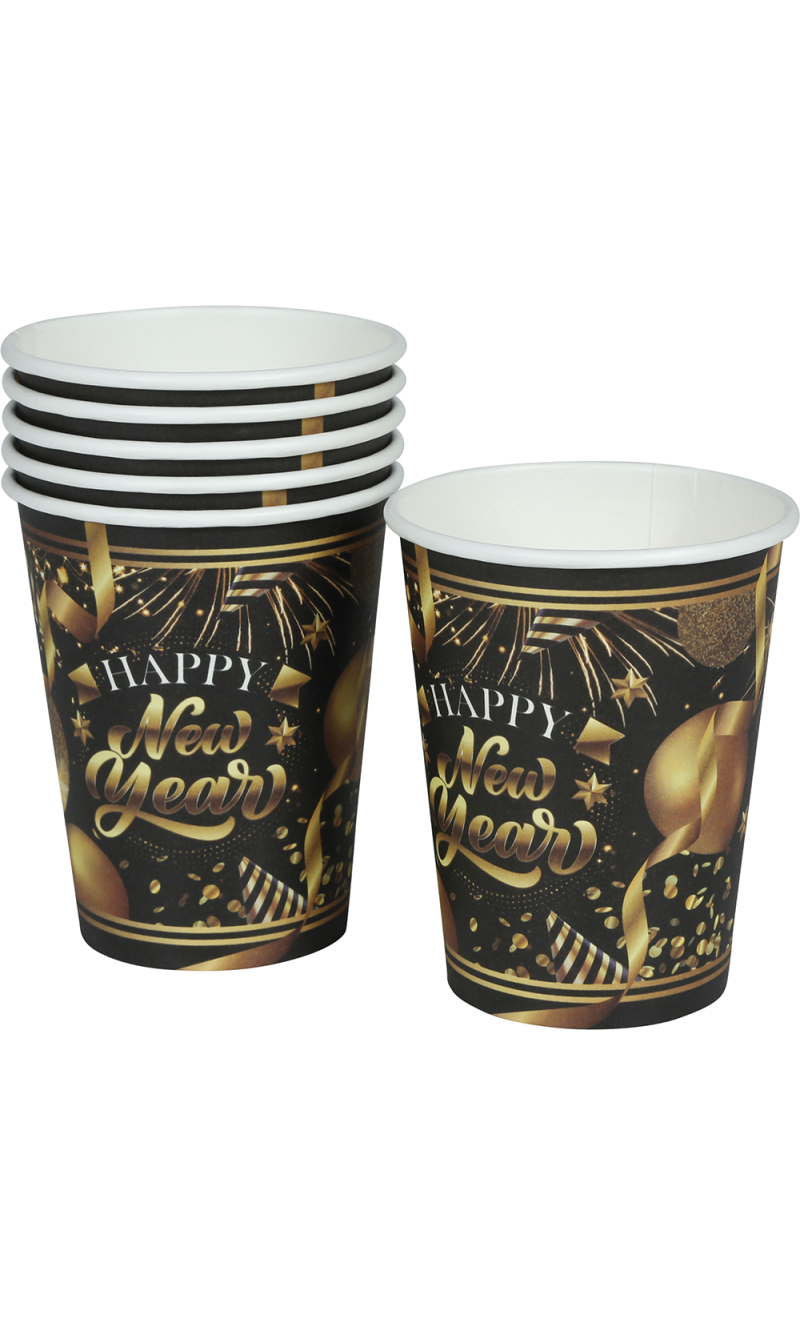 Happy New Year Cups 240ml - 6pcs
