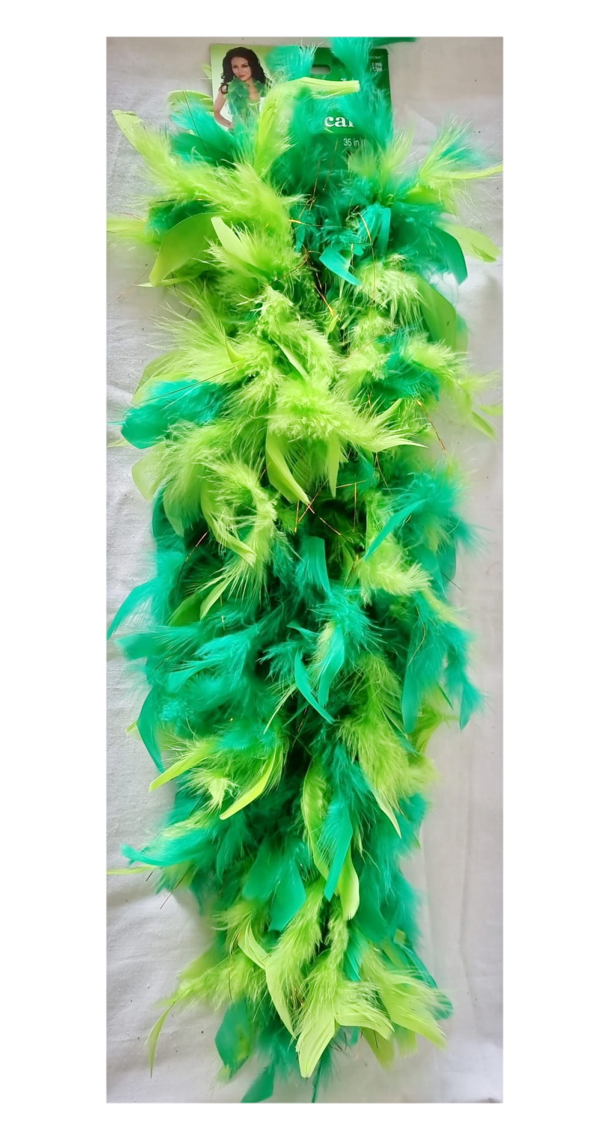 Lime & Dark Green Feather Boa (St Patrick's Day) - 88.9cm