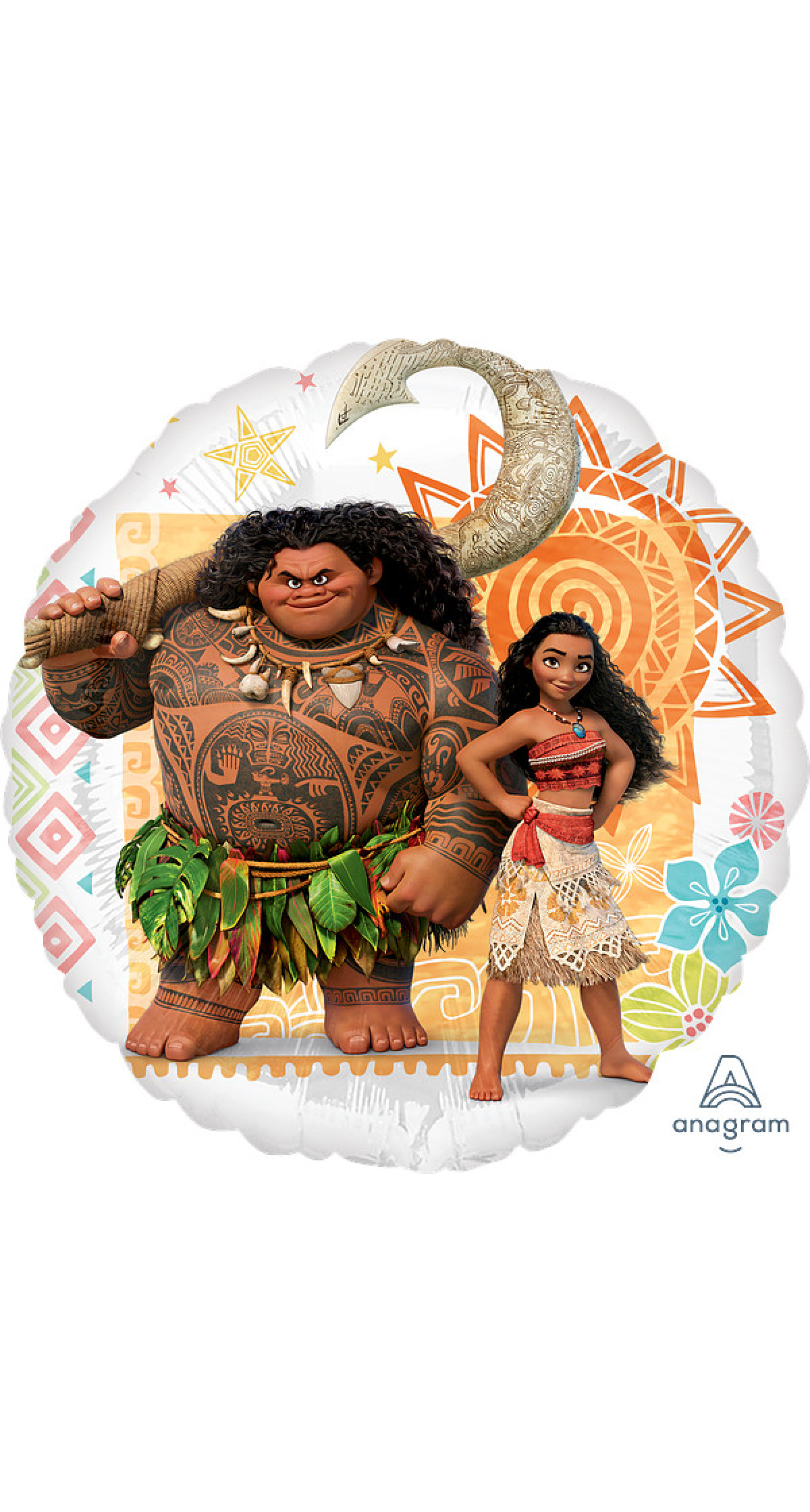 Moana Standard Circle Foil Balloon 17" (42cm) - Image 2