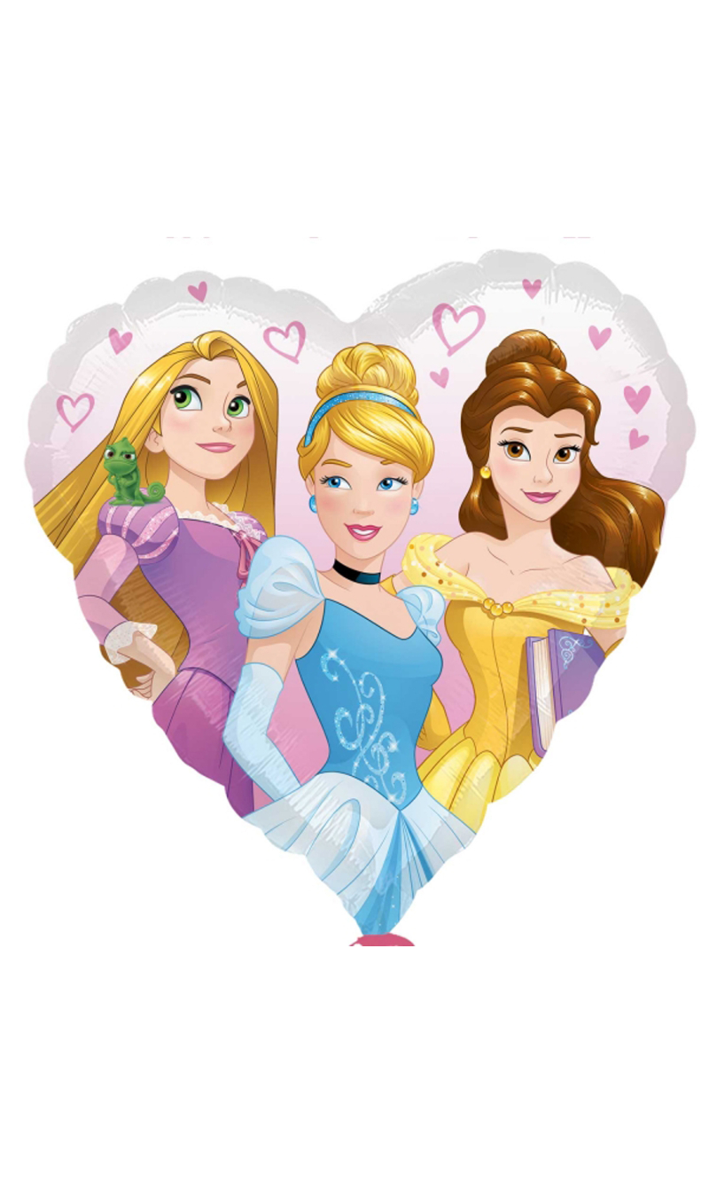 Multi-Princess Heart Foil Balloon 43cm