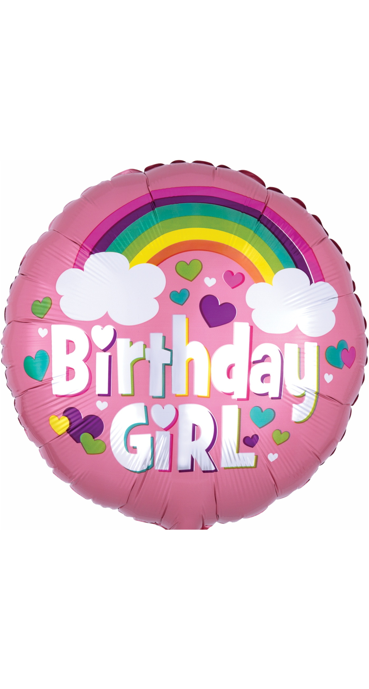 Birthday Girl Rainbow Fun Standard Circle Foil Balloon 17" (42cm)