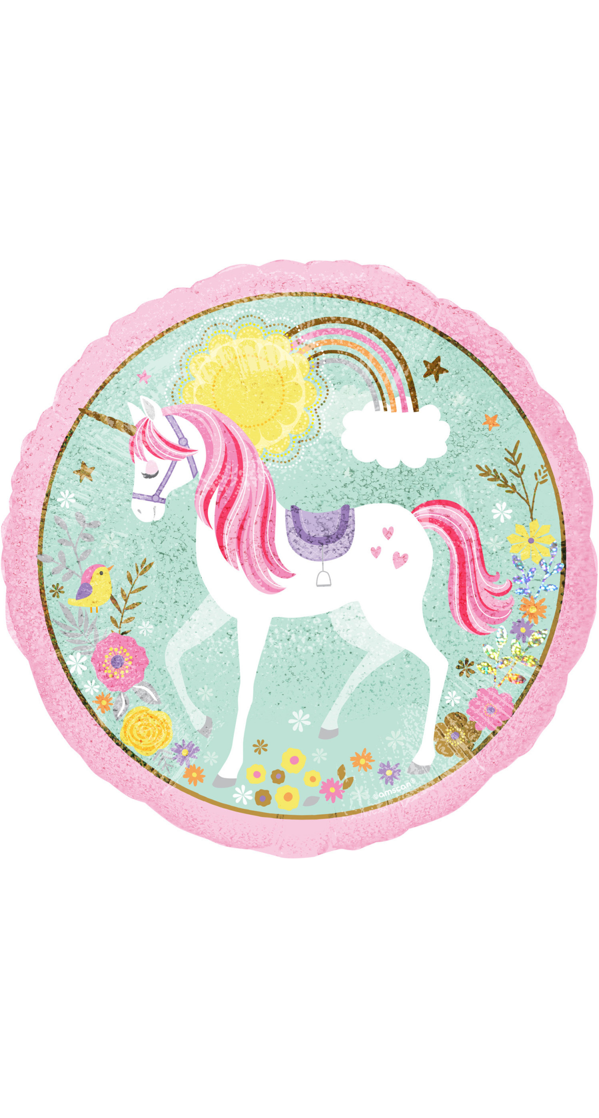 Holographic Magical Unicorn Foil Balloon 18"( 43 cm)