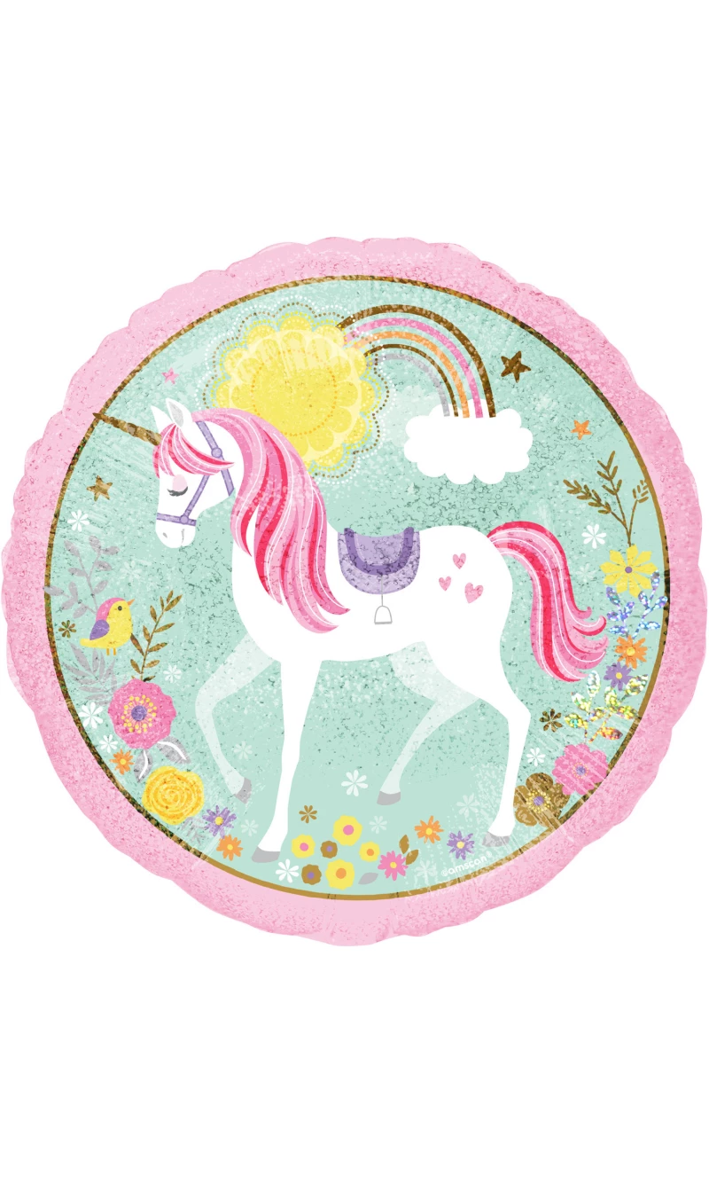 Holographic Magical Unicorn Foil Balloon 18"( 43 cm)