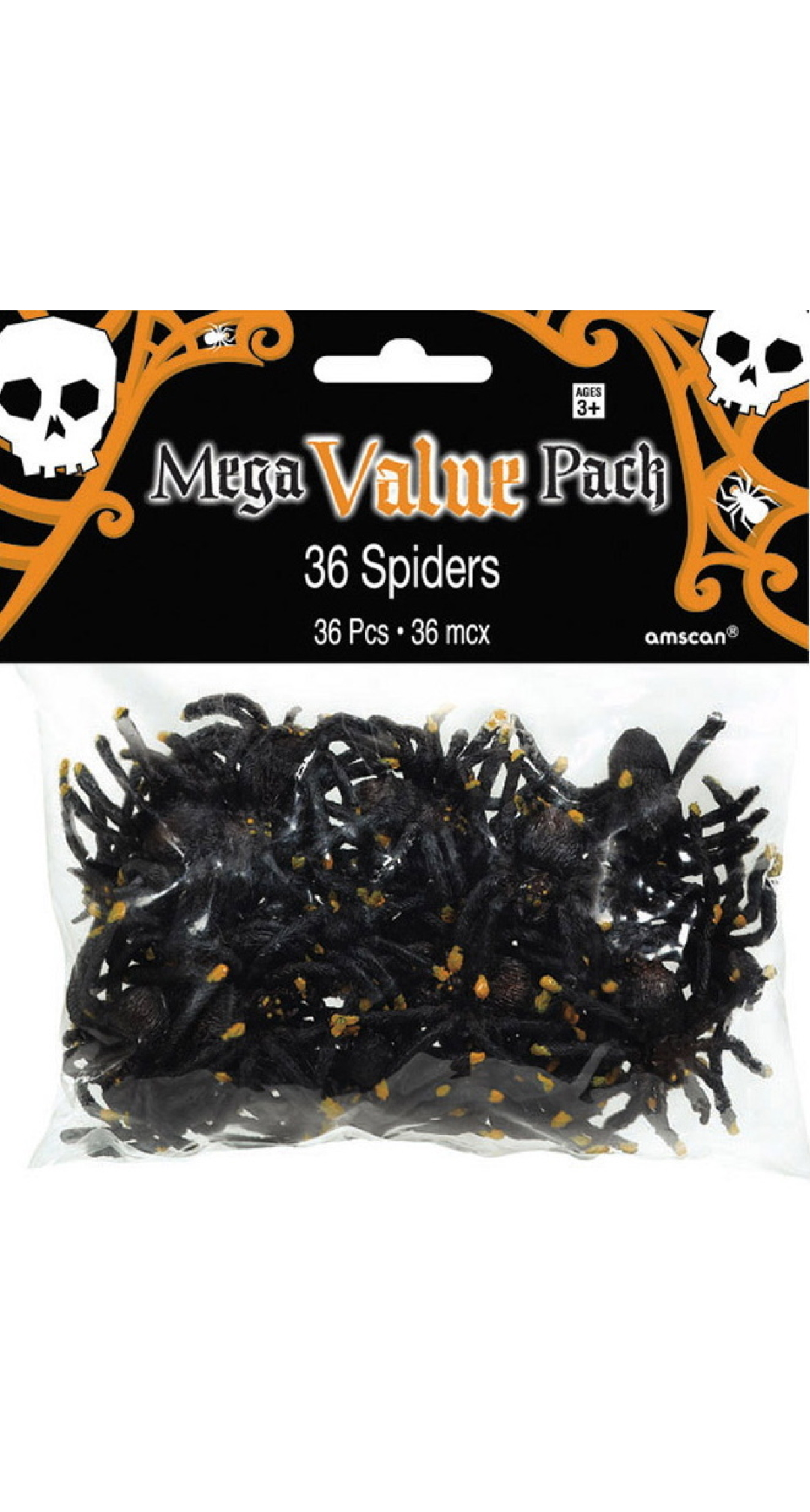 Halloween Plastic Spiders 5x4cm - 36pk
