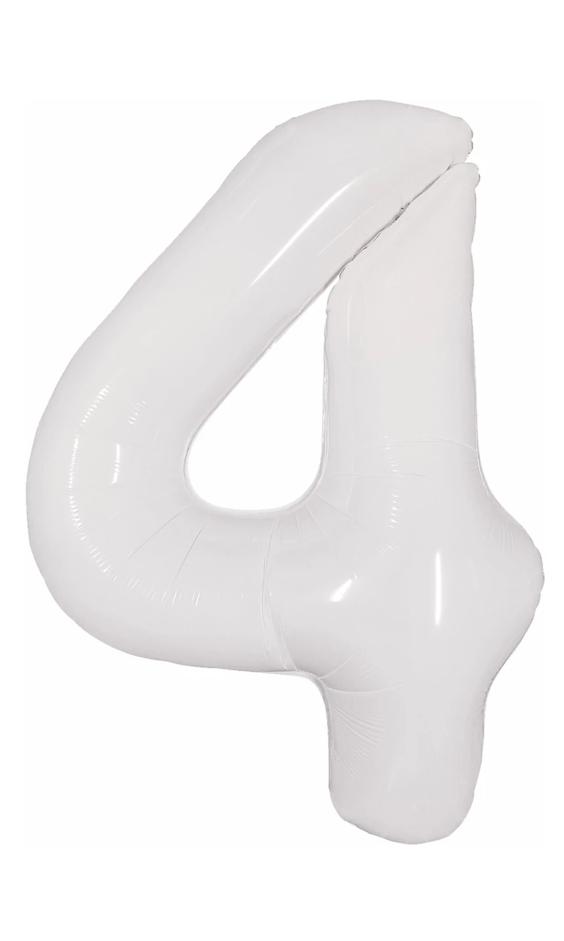 40 Inch Foil Balloon Number 4 - White