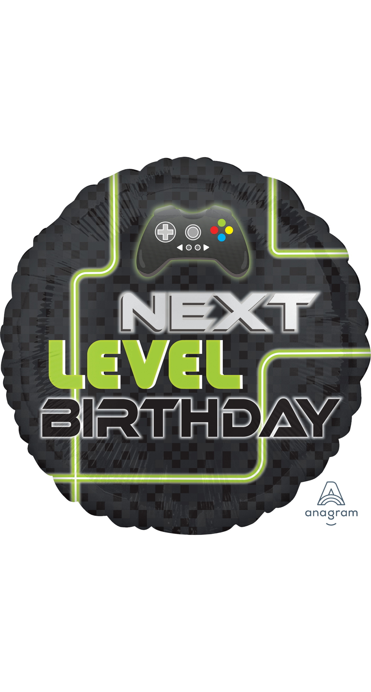 Level Up Birthday Standard Circle Foil Balloon 17" (42cm)