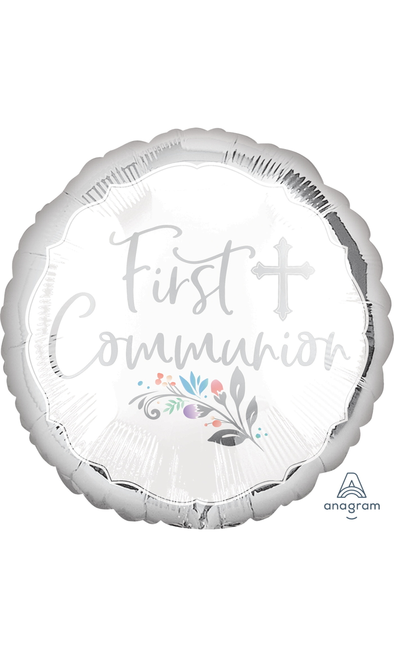 Holy Day First Communion Standard Circle Foil Balloon 17" (42cm)