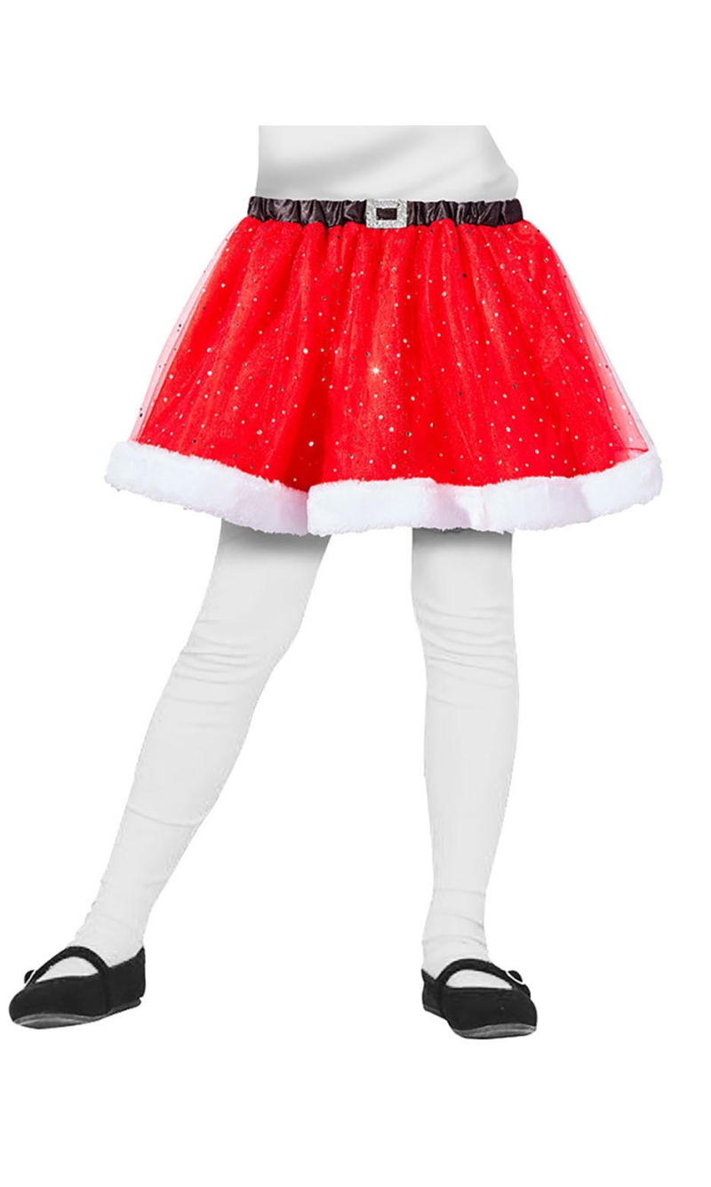 Christmas Mrs Claus Red Glitter Tutu - Child One Size