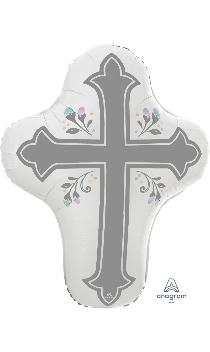 Holy Day Cross SuperShape Foil Balloon - 58 x 71cm