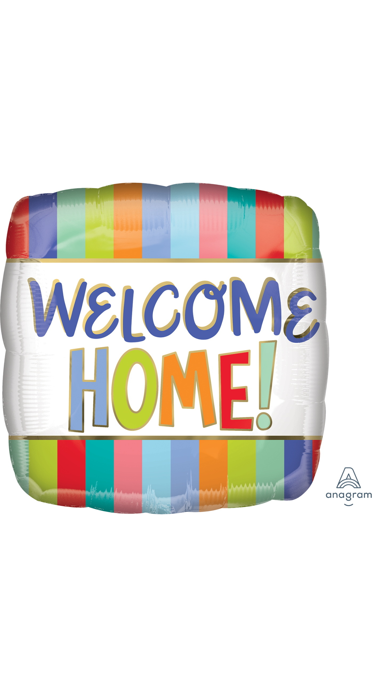 Welcome Home Stripes Foil Balloon Standard Square Foil Balloon 17" (42cm)