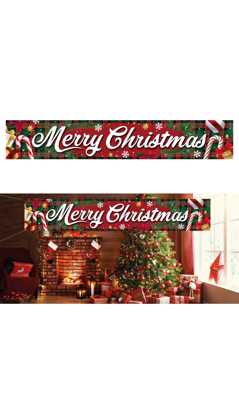 Christmas Fabric Sign Banner Merry Christmas 290x50cm