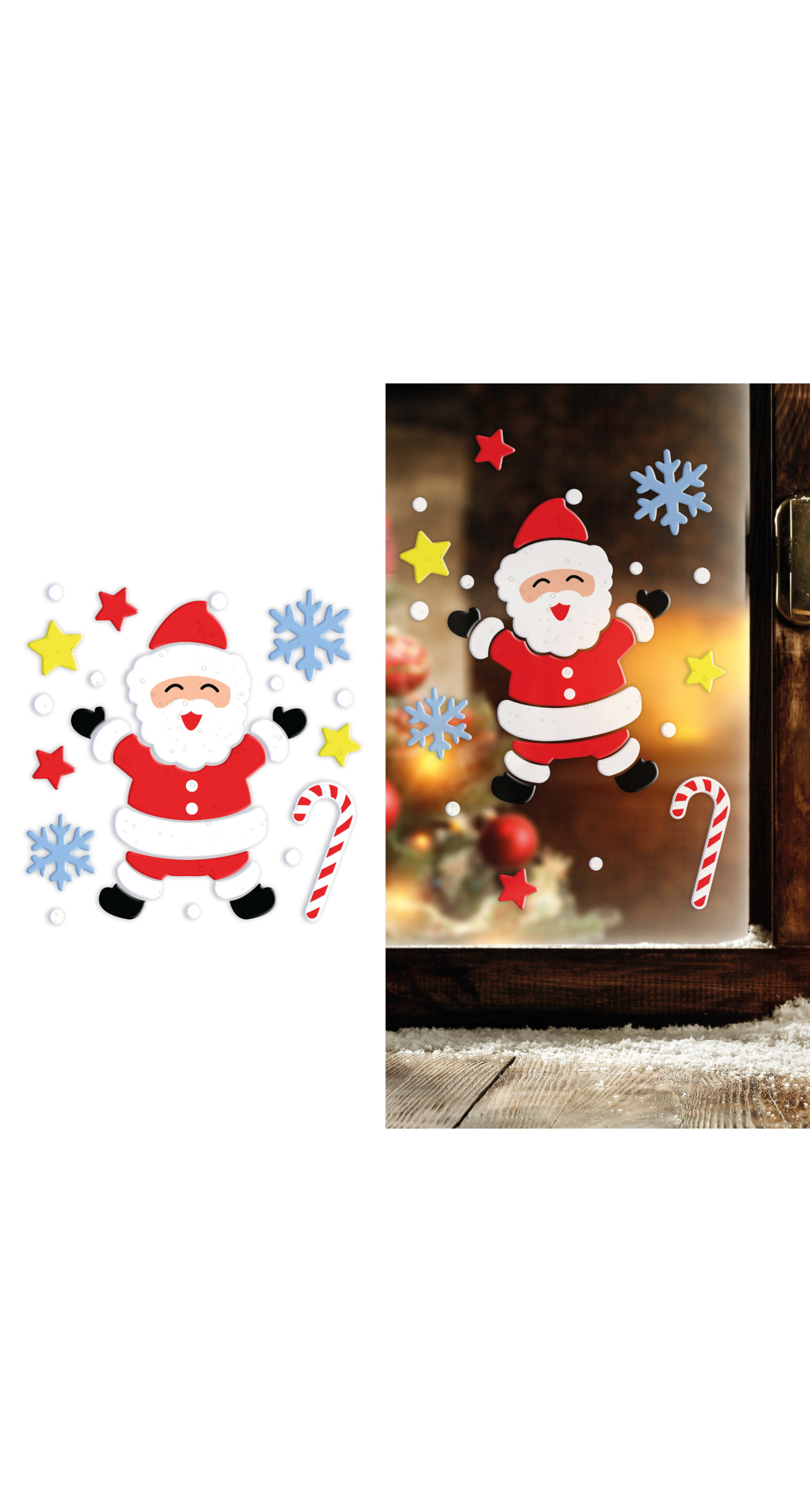 Christmas Satna Gel Window Decoration 20x25cm