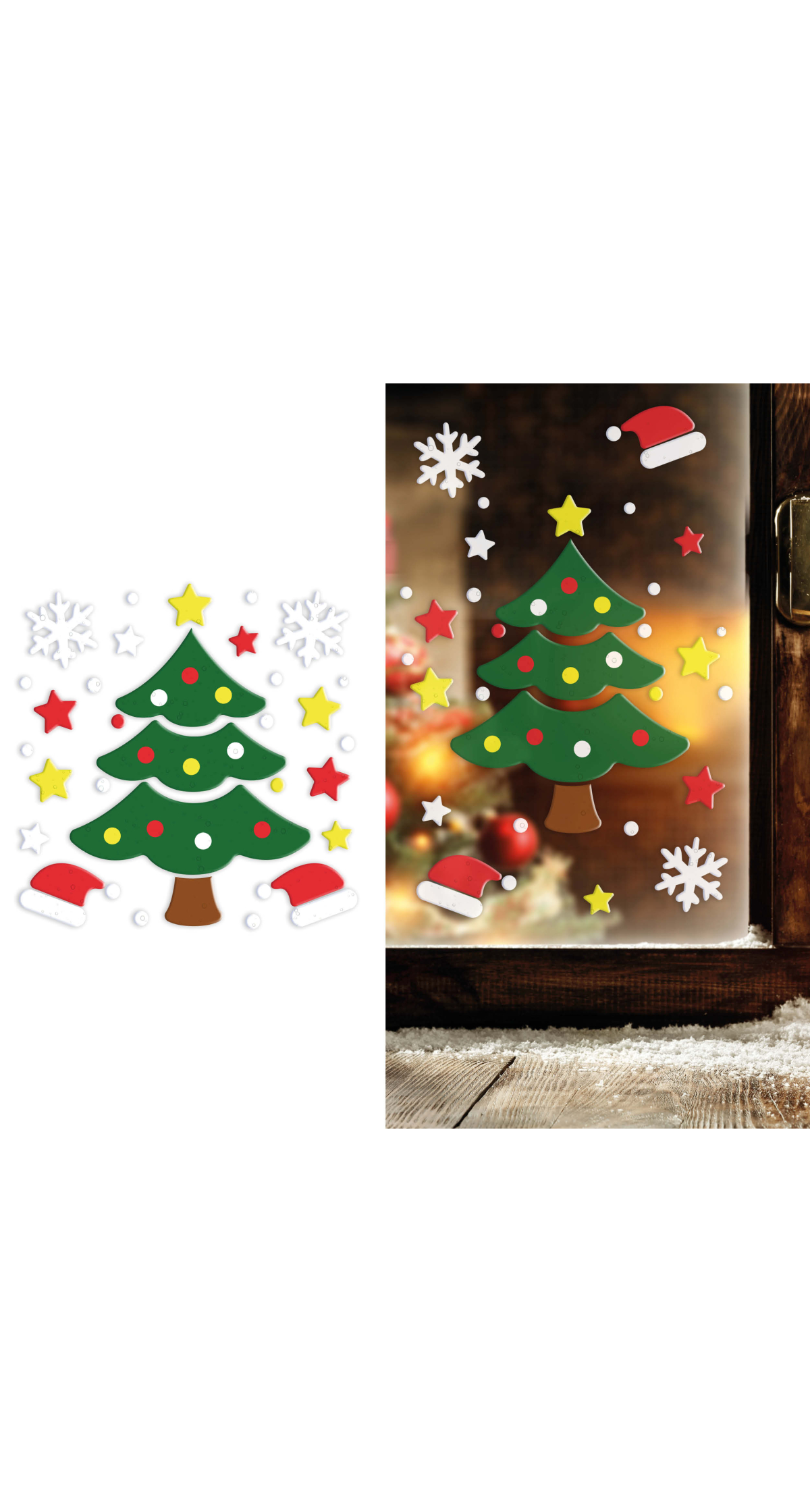 Christmas Tree Gel Window Decoration 20x25cm