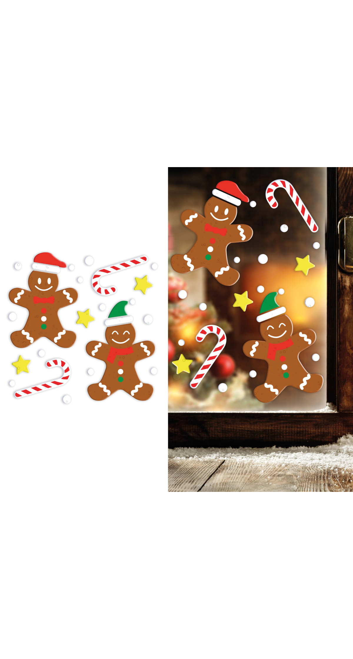 Christmas Gingerbread Window Decoration 20x25cm