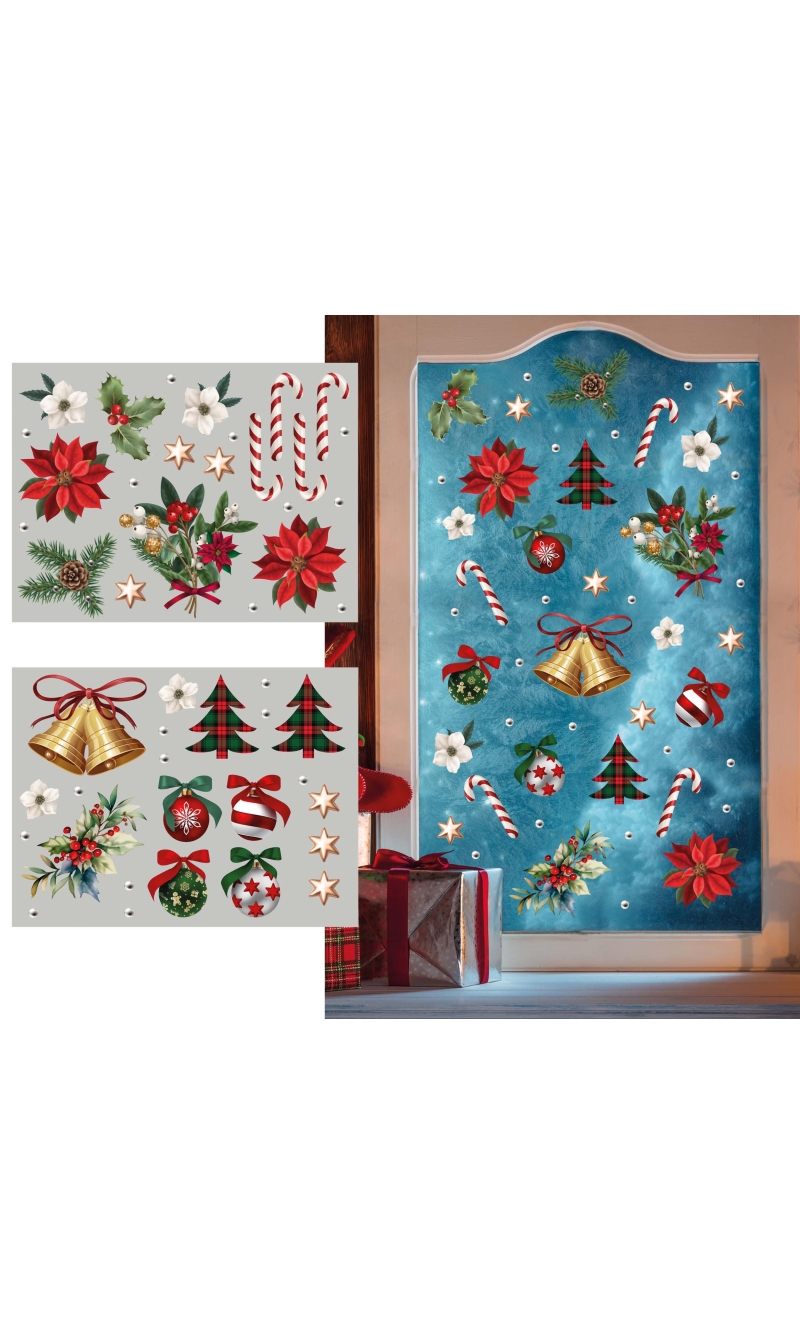 Christmas Window Stickers 2 Sheets 30x40cm