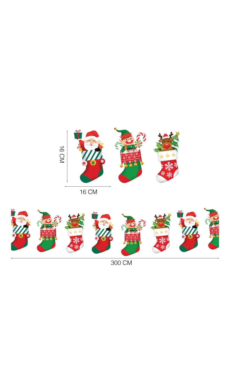 Christmas Stockings Garland Banner 300cm (16x16cm)