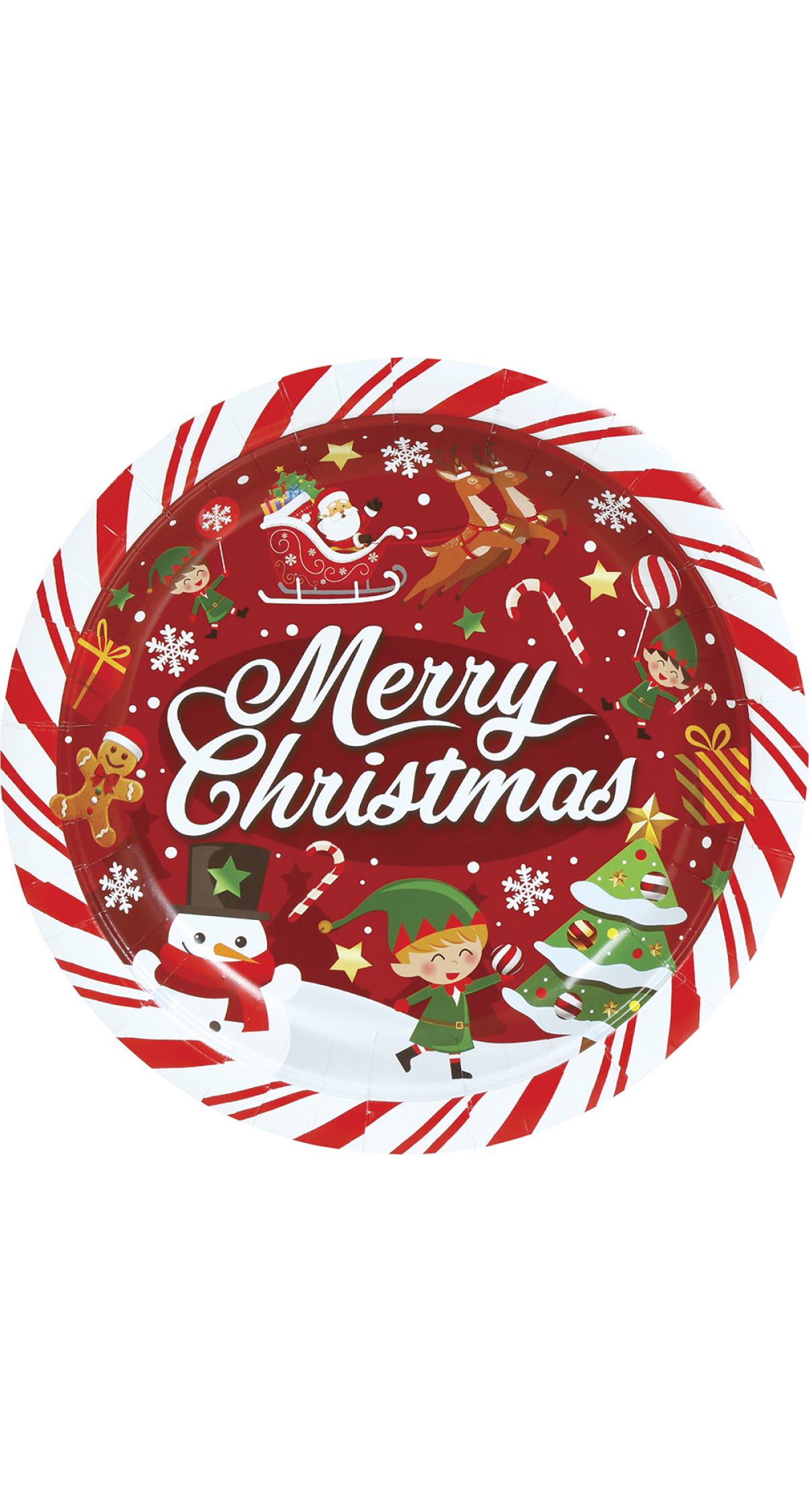 Christmas Merry Christmas Plates 23cm - 6pcs