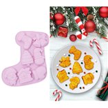 Silicone Baking Mold 7 Cookies Stocking 22cm