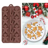 Silicone Baking Mold 12 Cookies Gingerbread 10x20C