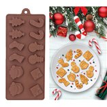 Silicone Baking Mold 12 Cookies Christmas 10x20cm
