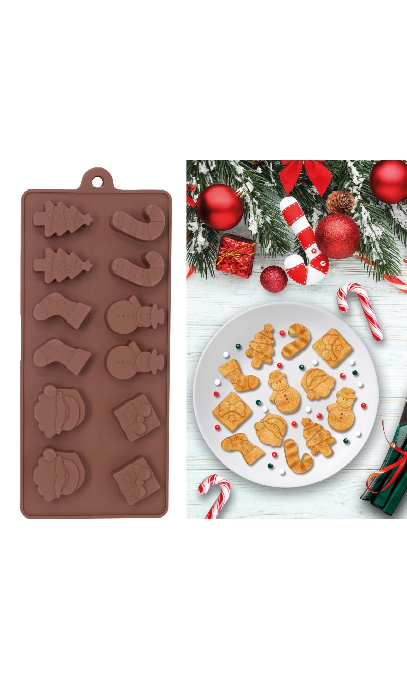 Christmas Silicone Baking Mold 12 For Cookies Christmas 10x20cm
