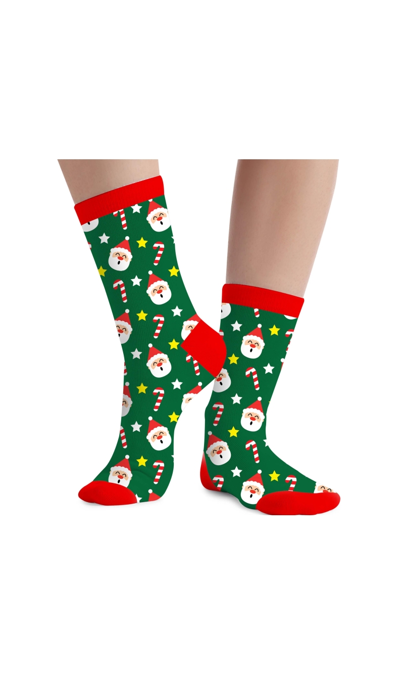 Christmas Socks Green - Adult Size 28-35