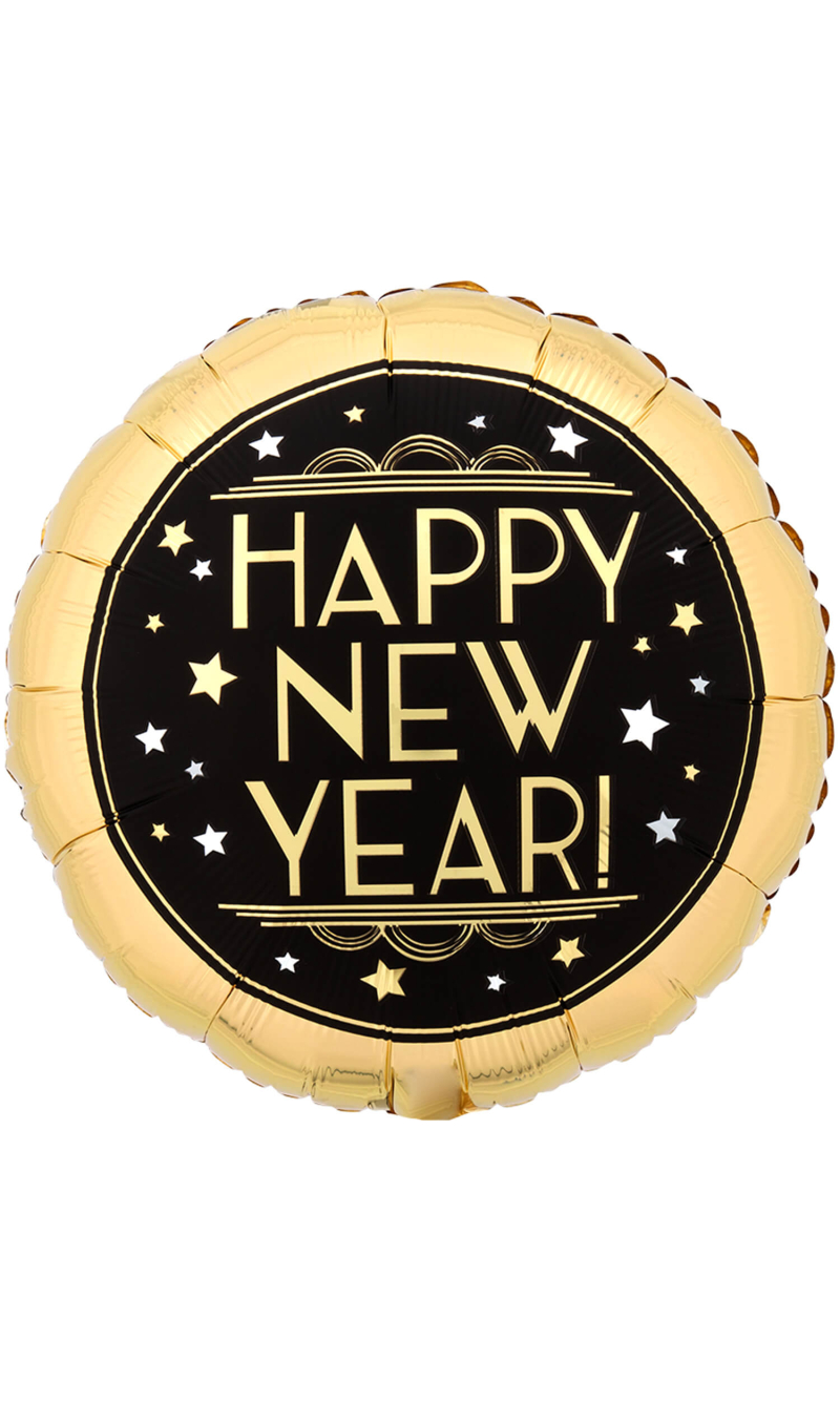 Happy New Year Vintage Satin Foil Balloon - 43cm