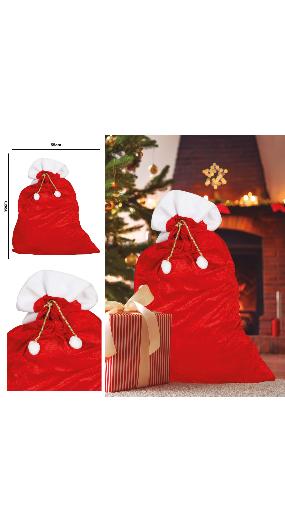 Christmas Santa Sack / Bag 55 x 95cm