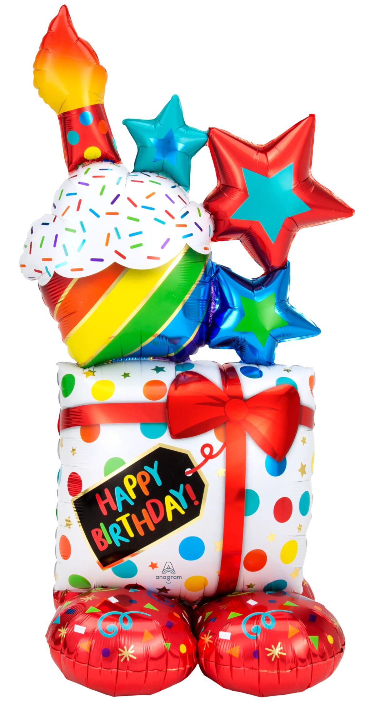 Stacked Birthday Icons Airloonz Foil Balloon - 71 x 139cm
