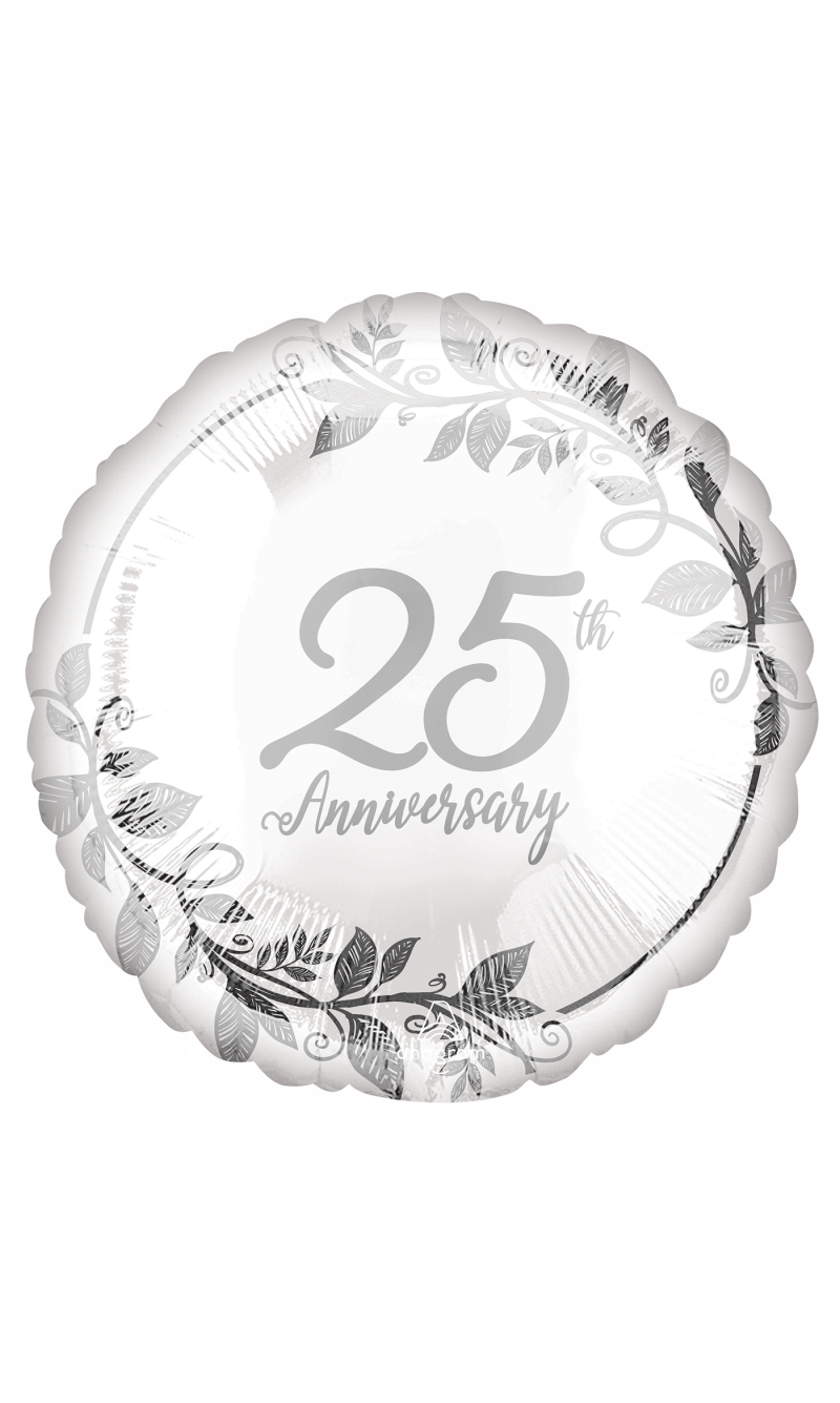 Happy 25Th Anniversary Standard Circle Foil Balloon 17" (42cm)