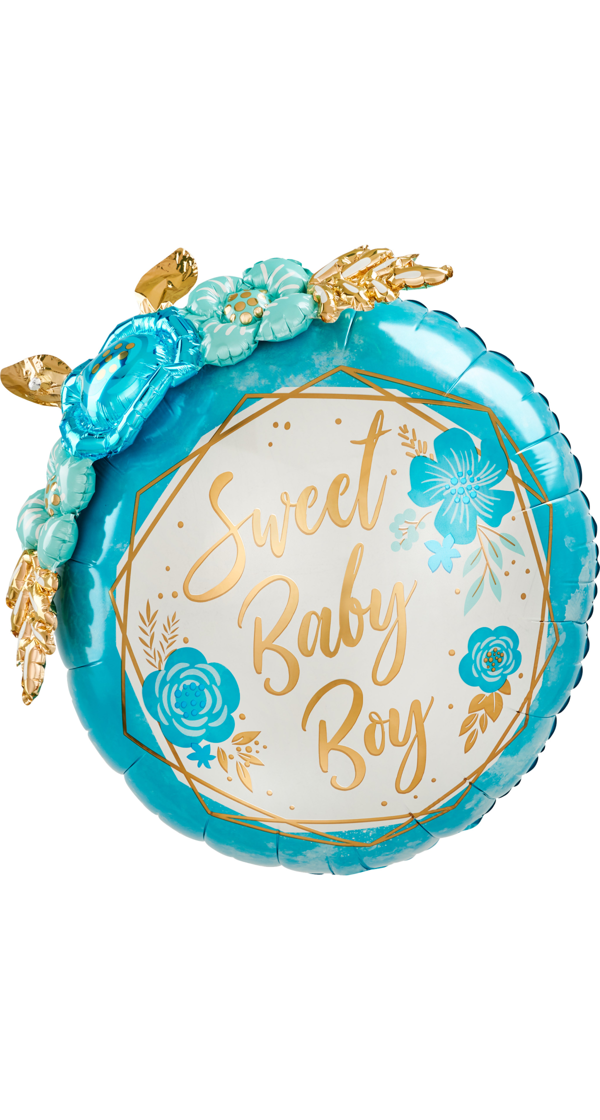 Baby Boy Floral Geo Air Fill Only Foil Balloon - 91 x 91cm
