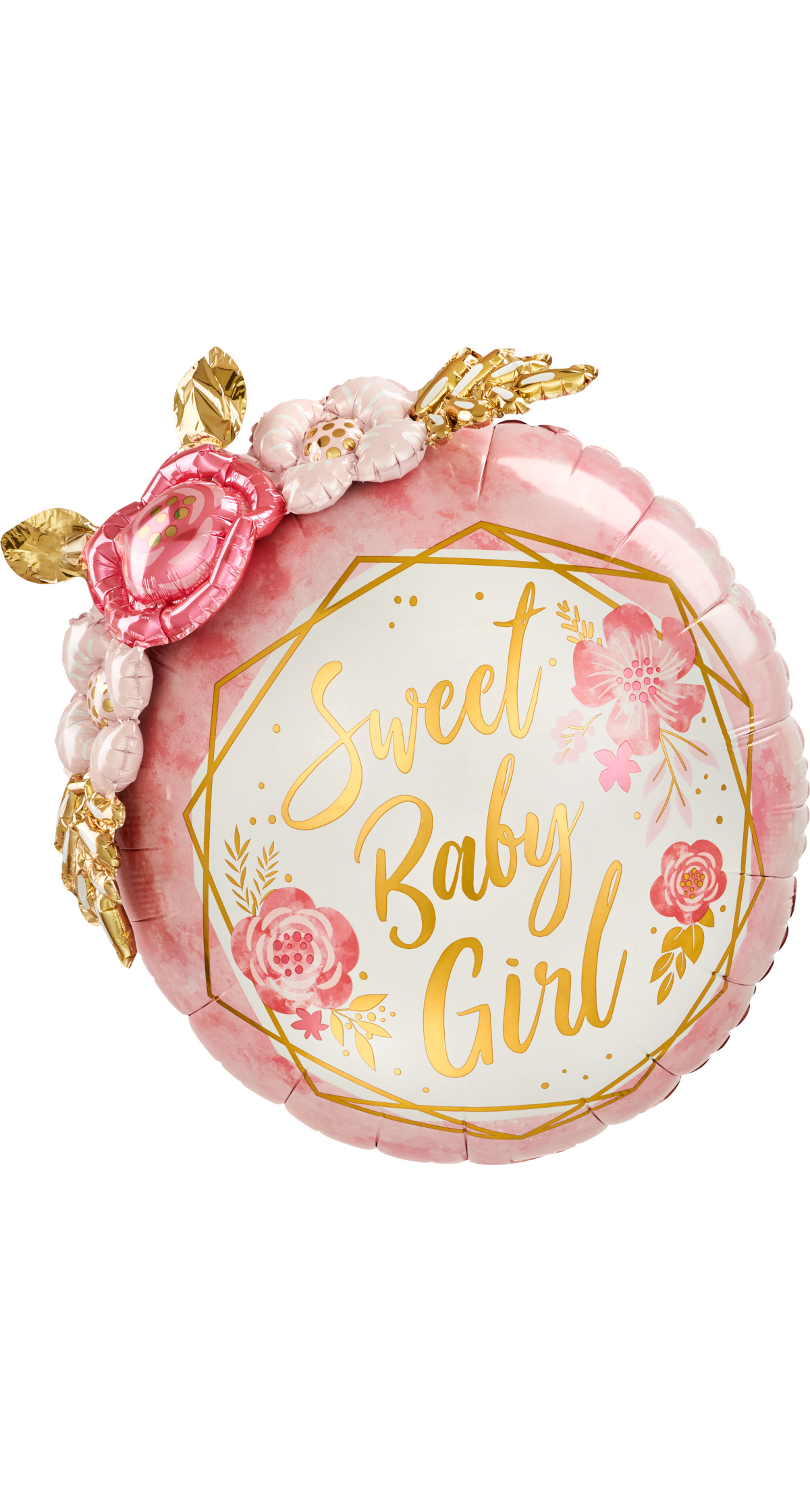 Baby Girl Floral Geo Air Fill Only Foil Balloon - 91 x 91cm