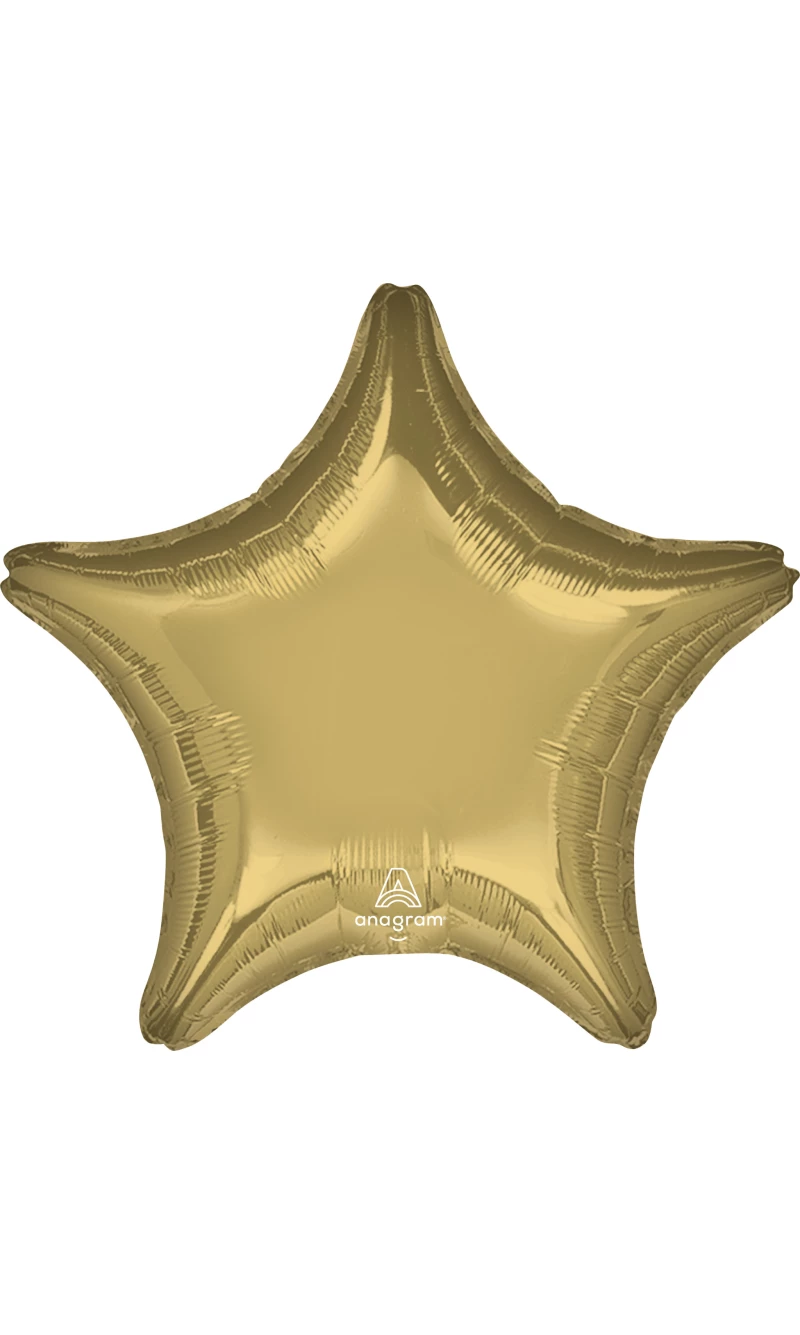 White Gold Star Standard Star Foil Balloon 17" (42cm)