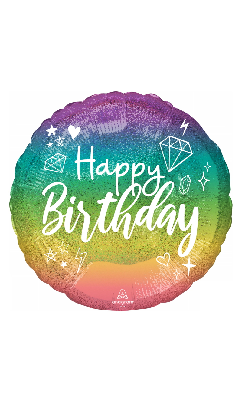 Sparkle Birthday Standard Circle Foil Balloon 17" (42cm)
