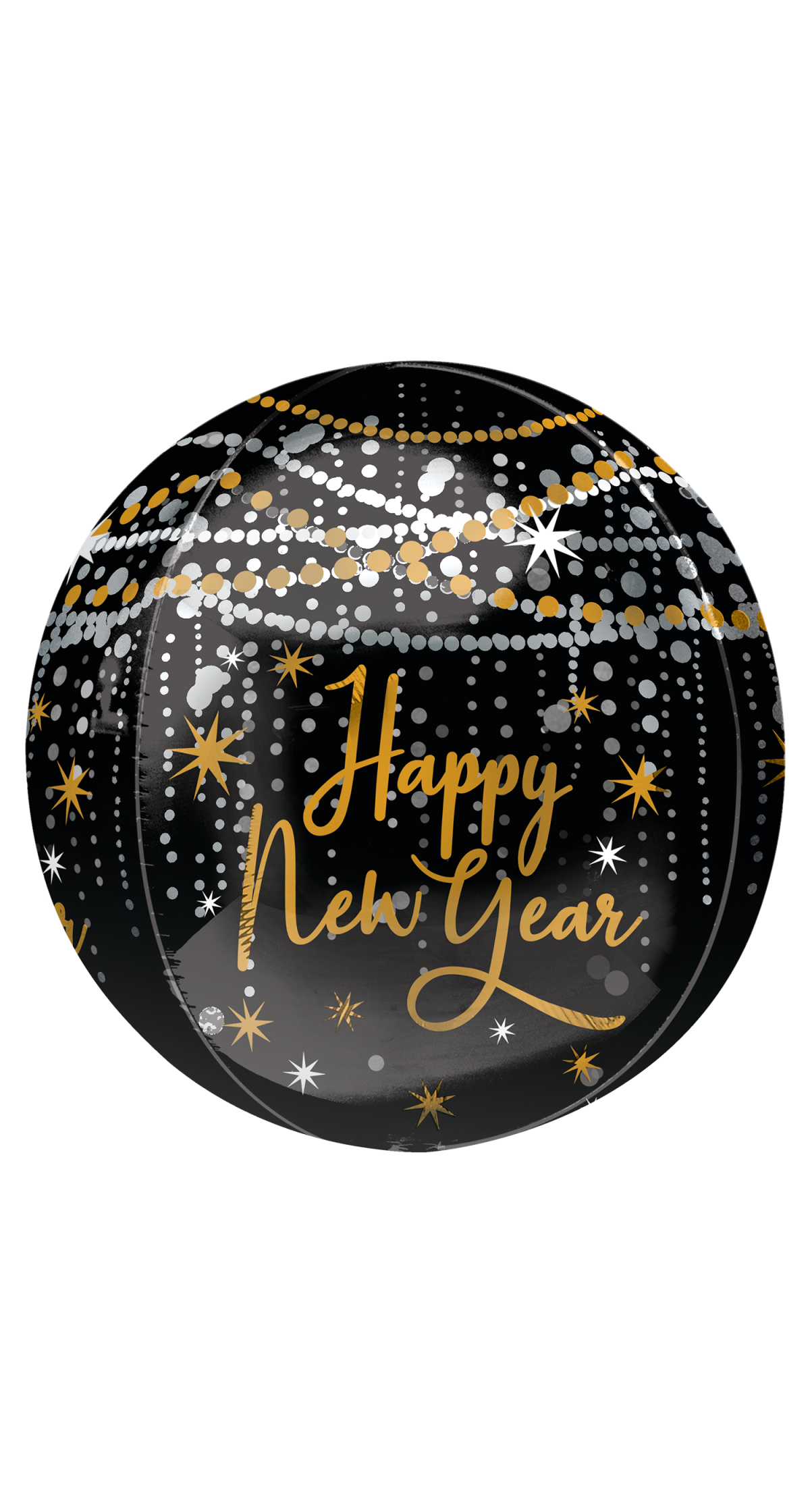 Happy New Year Midnight Hour Orbz Foil Balloon - 38cm x 40cm