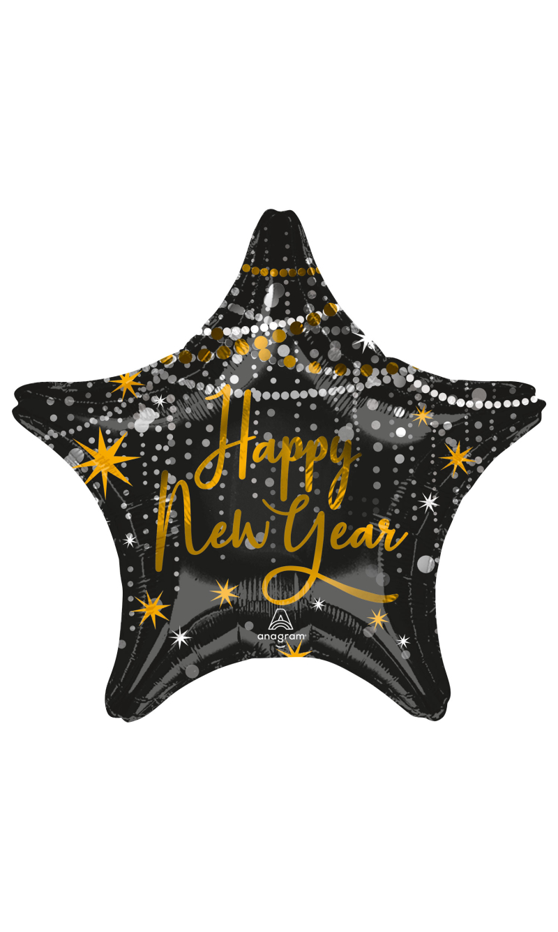 Happy New Year Midnight Hour Foil Balloon - 43cm