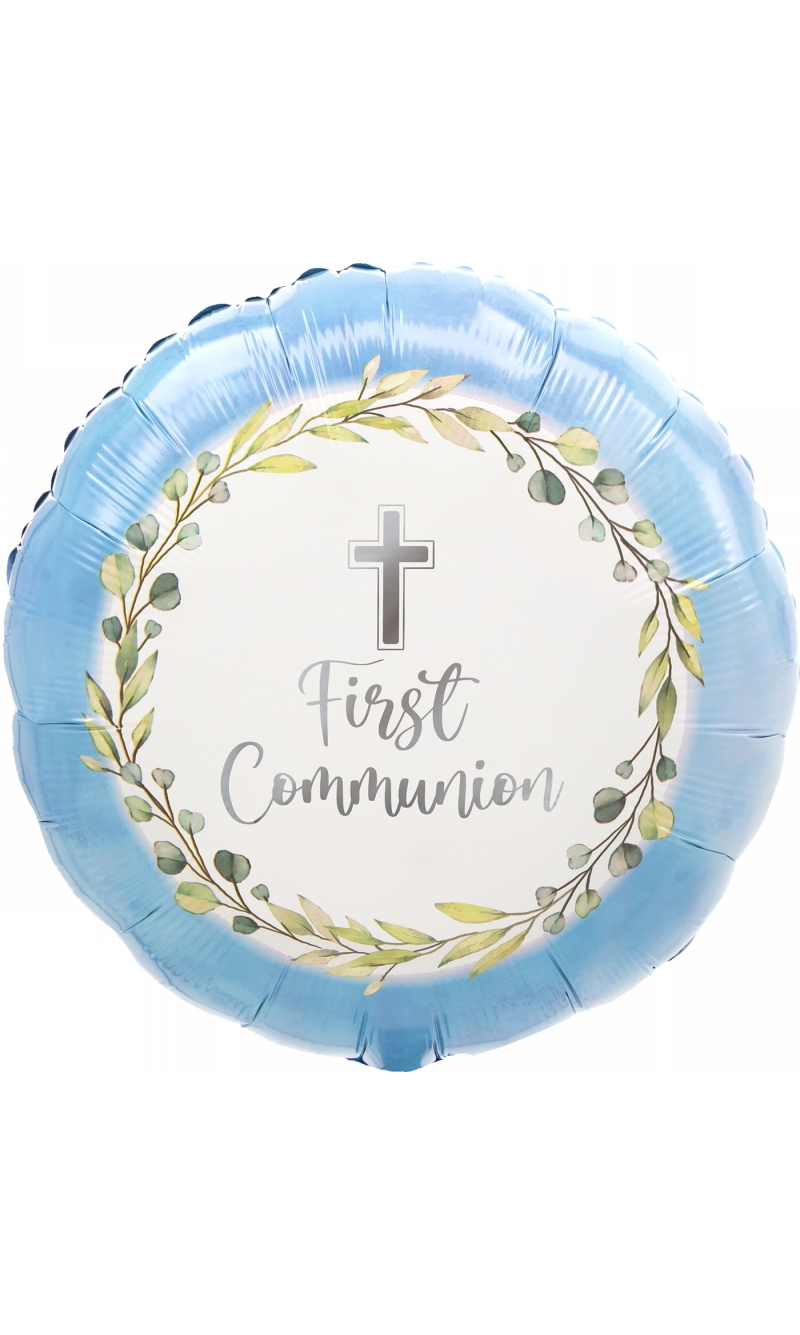 My First Communion Blue Standard Circle Foil Balloon 17" (42cm)